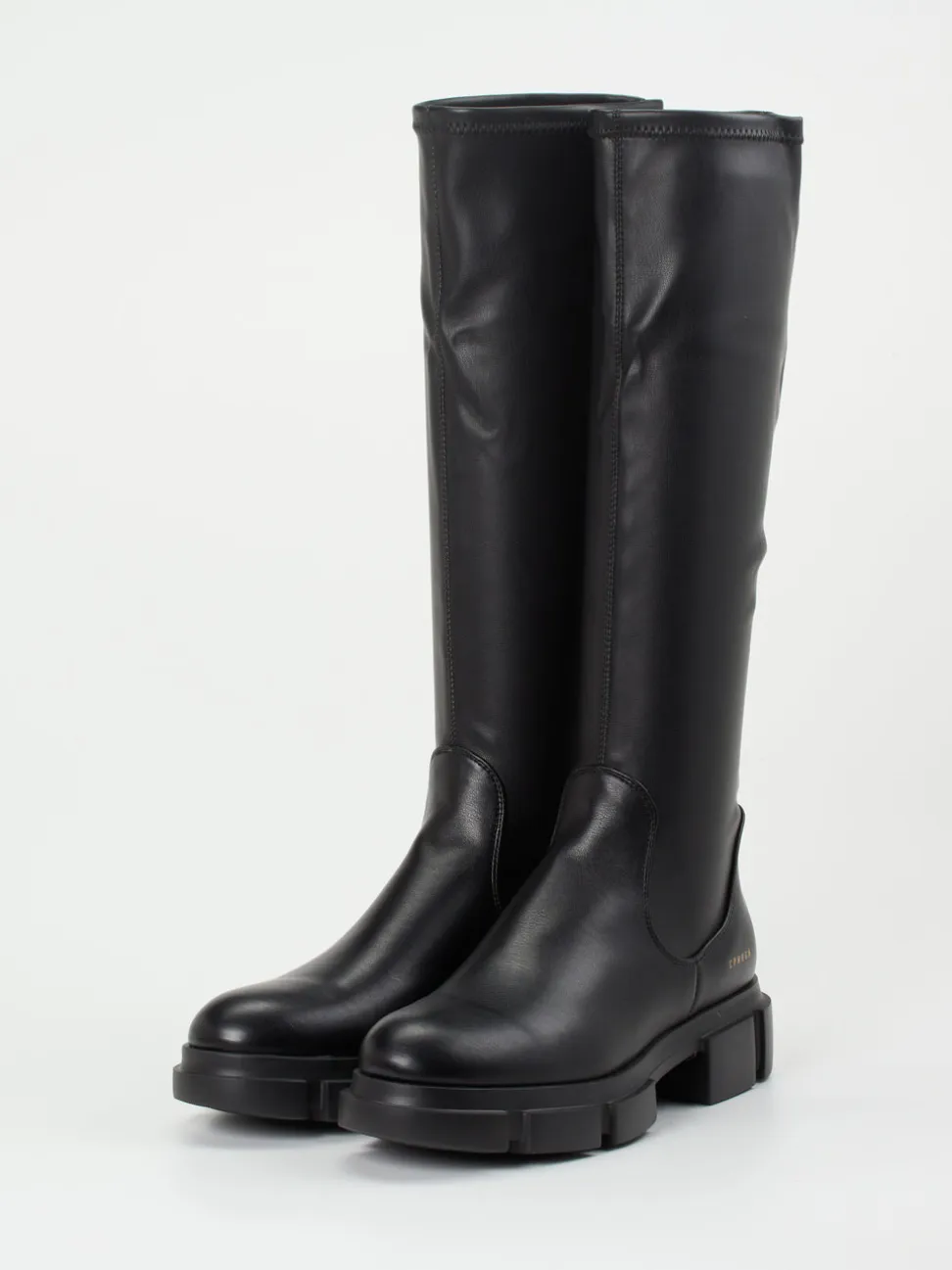Copenhagen – Langschaftstiefel aus Stretch und Glattleder Schwarz