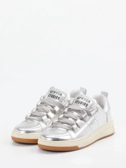 Copenhagen – Low-Top Sneaker aus Kalbleder silber