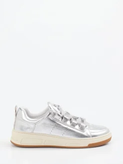 Copenhagen – Low-Top Sneaker aus Kalbleder silber