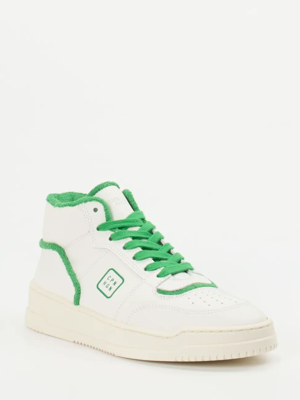 Copenhagen – Mid-Top Sneaker aus Kalbleder Weiß