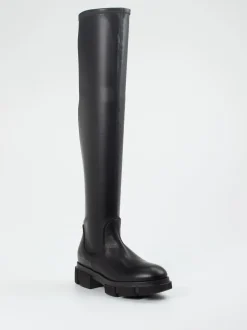Copenhagen – Overknee-Stiefel aus Stretchleder Schwarz