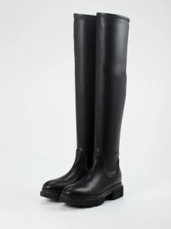 Copenhagen – Overknee-Stiefel aus Stretchleder Schwarz