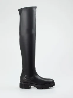 Copenhagen – Overknee-Stiefel aus Stretchleder Schwarz