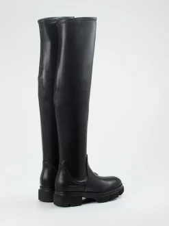 Copenhagen – Overknee-Stiefel aus Stretchleder Schwarz