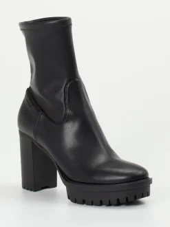 Copenhagen – Plateau-Stiefeletten aus Stretchleder schwarz