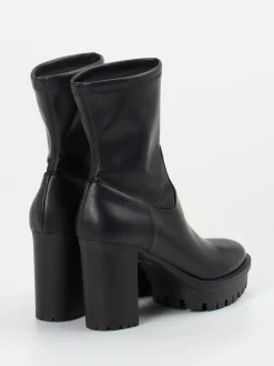 Copenhagen – Plateau-Stiefeletten aus Stretchleder schwarz