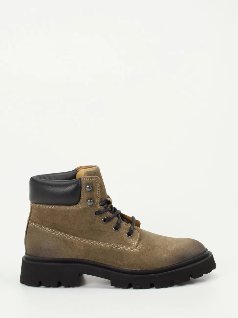 Copenhagen – Schnürboots aus Veloursleder olivgrün