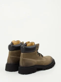 Copenhagen – Schnürboots aus Veloursleder olivgrün