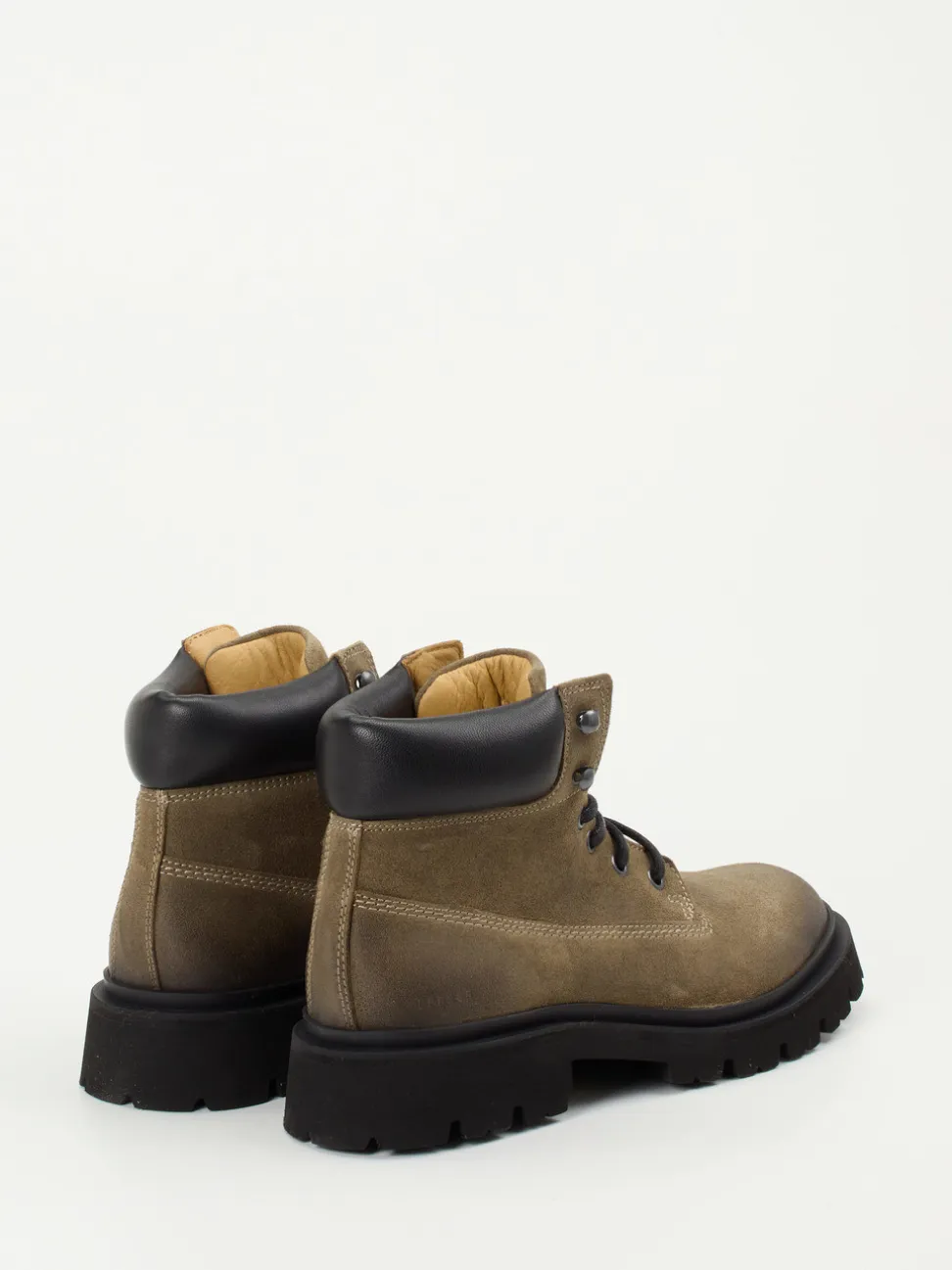 Copenhagen – Schnürboots aus Veloursleder olivgrün