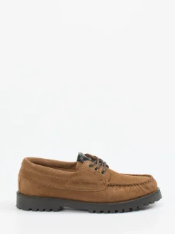 Copenhagen – Schnürschuh aus Veloursleder cognac