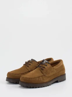 Copenhagen – Schnürschuh aus Veloursleder cognacbraun