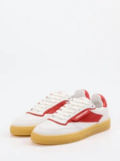 Copenhagen – Sneaker aus Kalbleder in Weiß-Rot