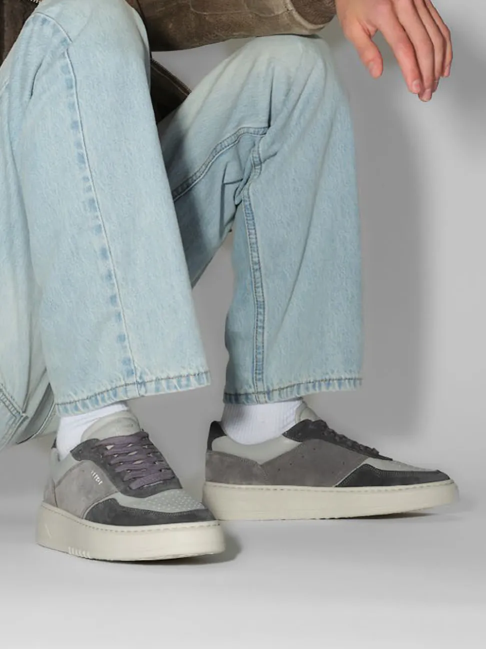Copenhagen – Sneaker aus Kalbleder und Veloursleder grau