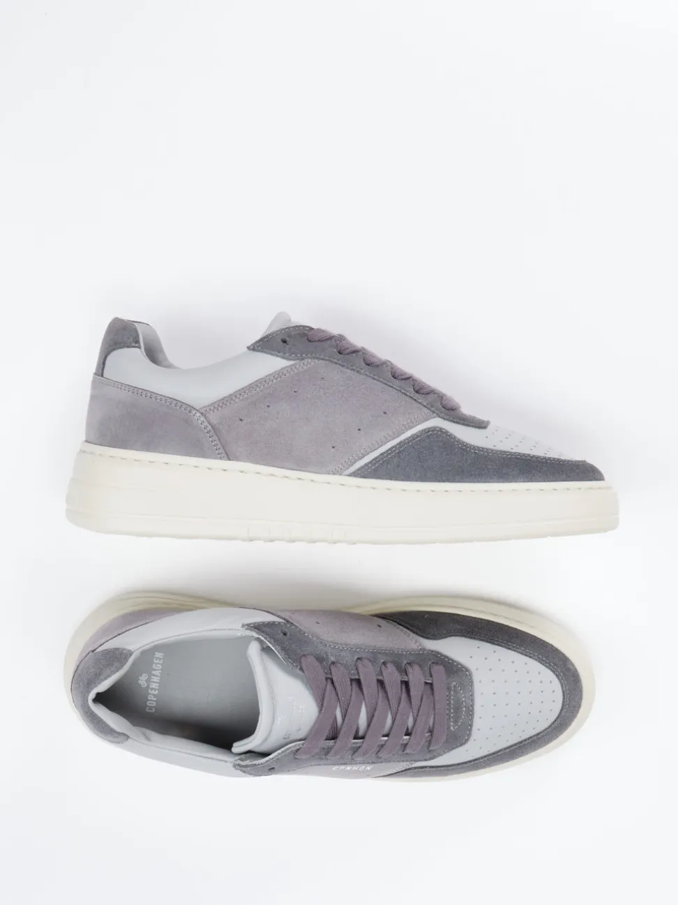 Copenhagen – Sneaker aus Kalbleder und Veloursleder grau