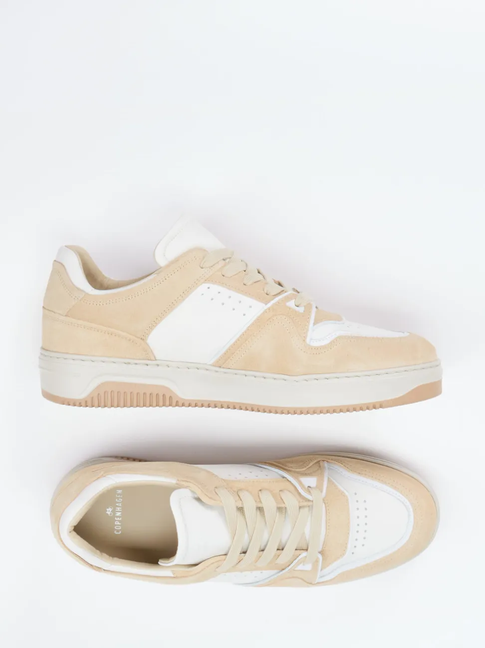 Copenhagen – Sneaker aus Kalbleder und Veloursleder Beige