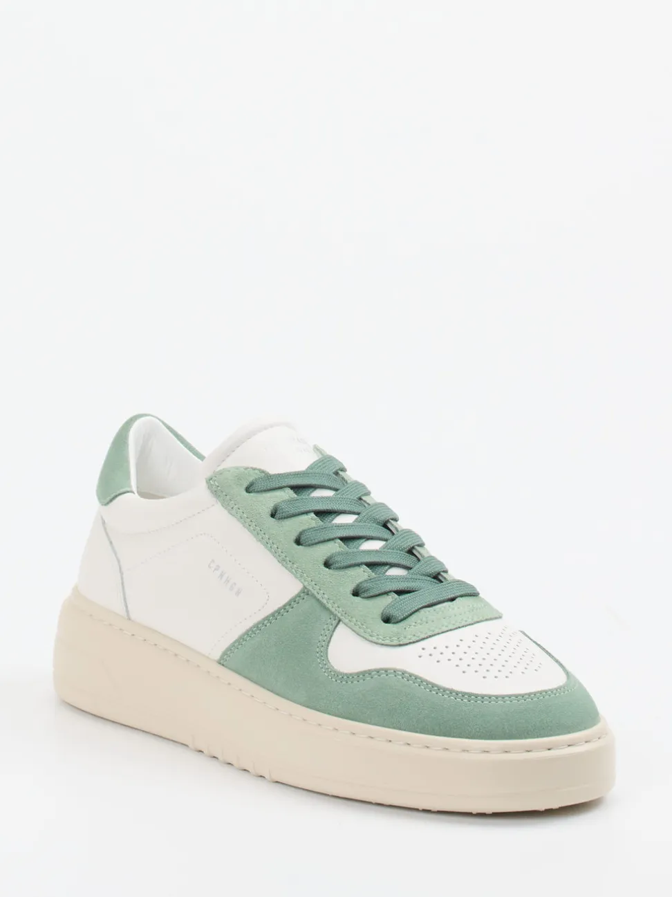 Copenhagen – Sneaker aus Velourleder und Glattleder weiß