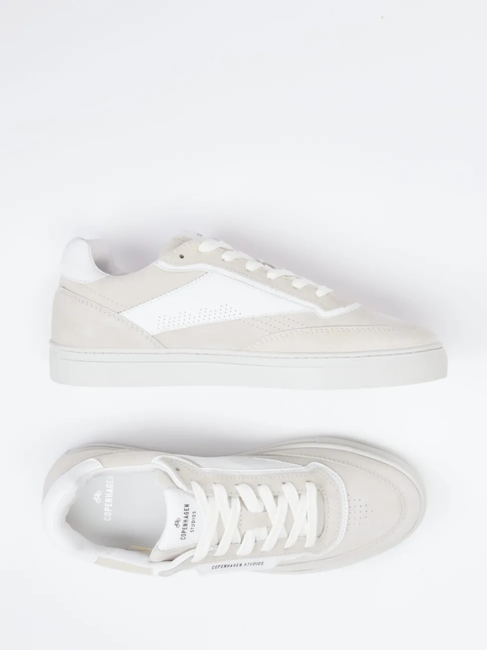 Copenhagen – Sneaker aus Velours- und Glattleder beigegrau