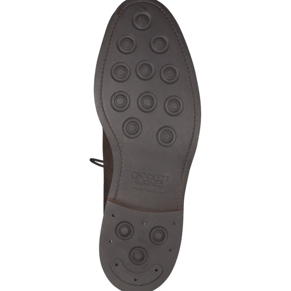 Crockett & Jones – Captoe-Stiefelette aus Veloursleder braun