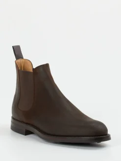 Crockett & Jones – Chelsea Boots aus Veloursleder dunkelbraun