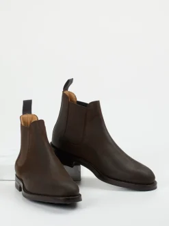 Crockett & Jones – Chelsea Boots aus Veloursleder dunkelbraun