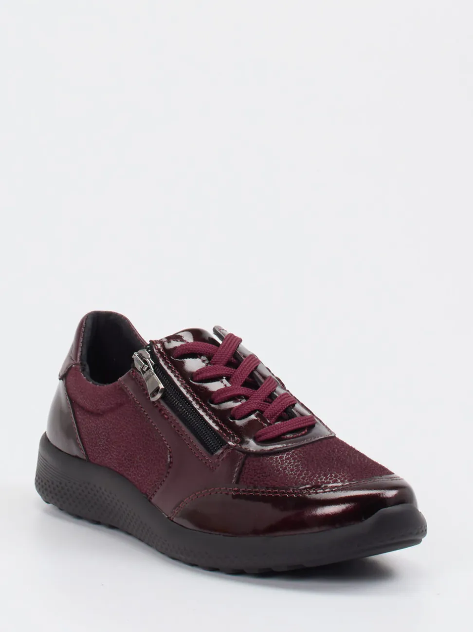 Cypres Soft – Komfort-Sneaker aus Stretch und Leder bordeaux