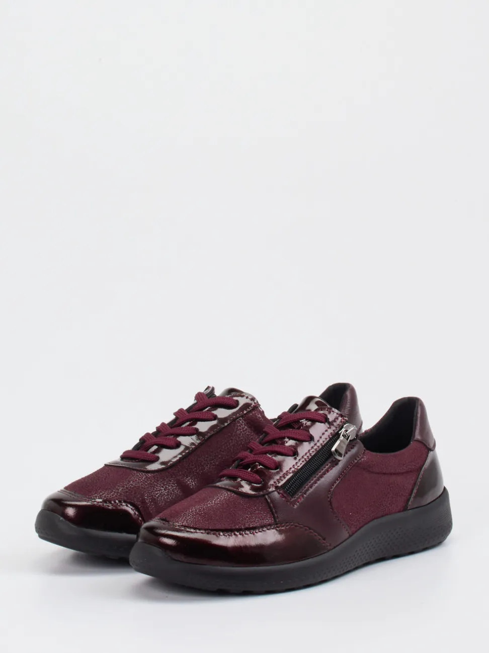 Cypres Soft – Komfort-Sneaker aus Stretch und Leder bordeaux