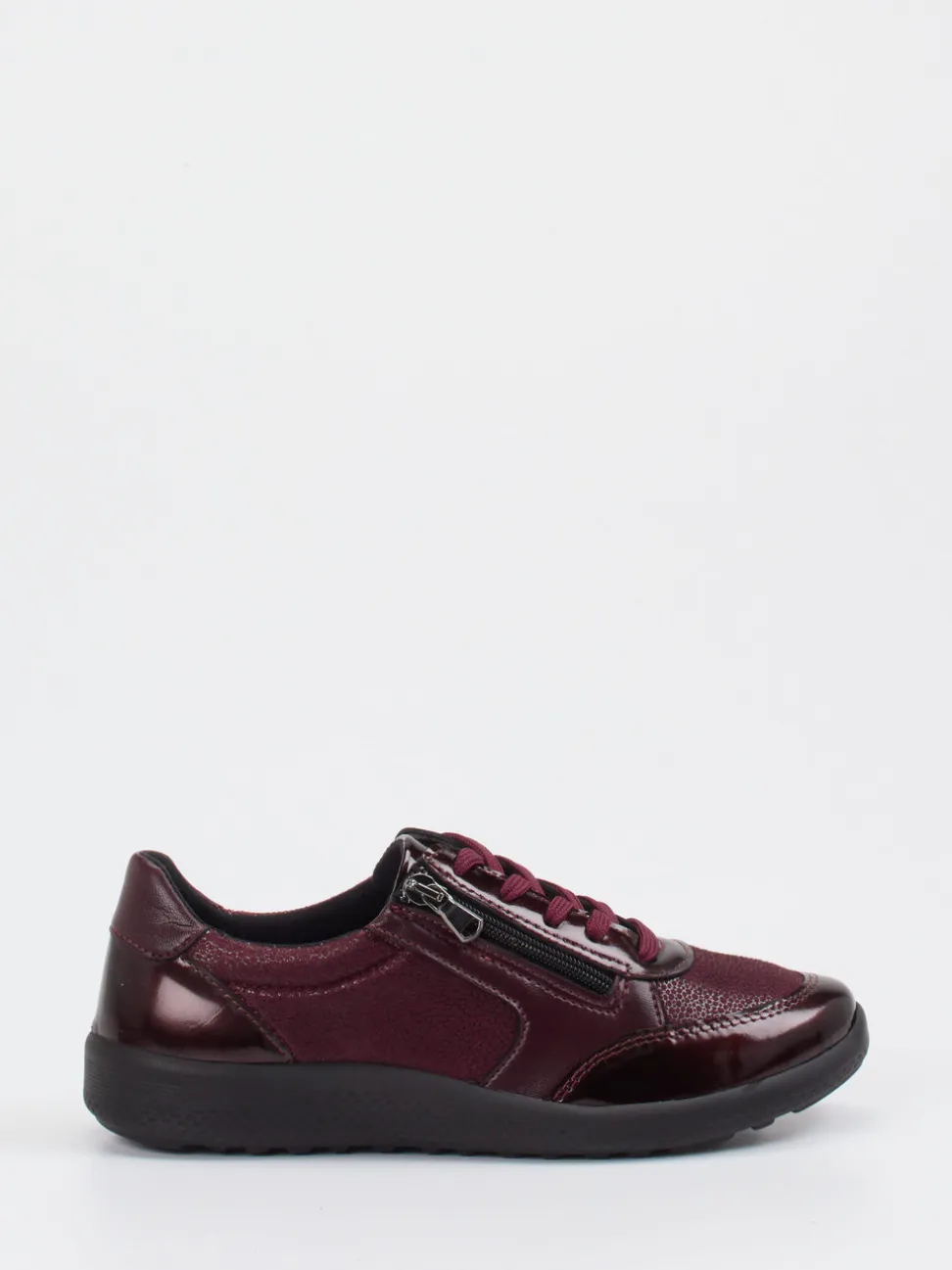 Cypres Soft – Komfort-Sneaker aus Stretch und Leder bordeaux