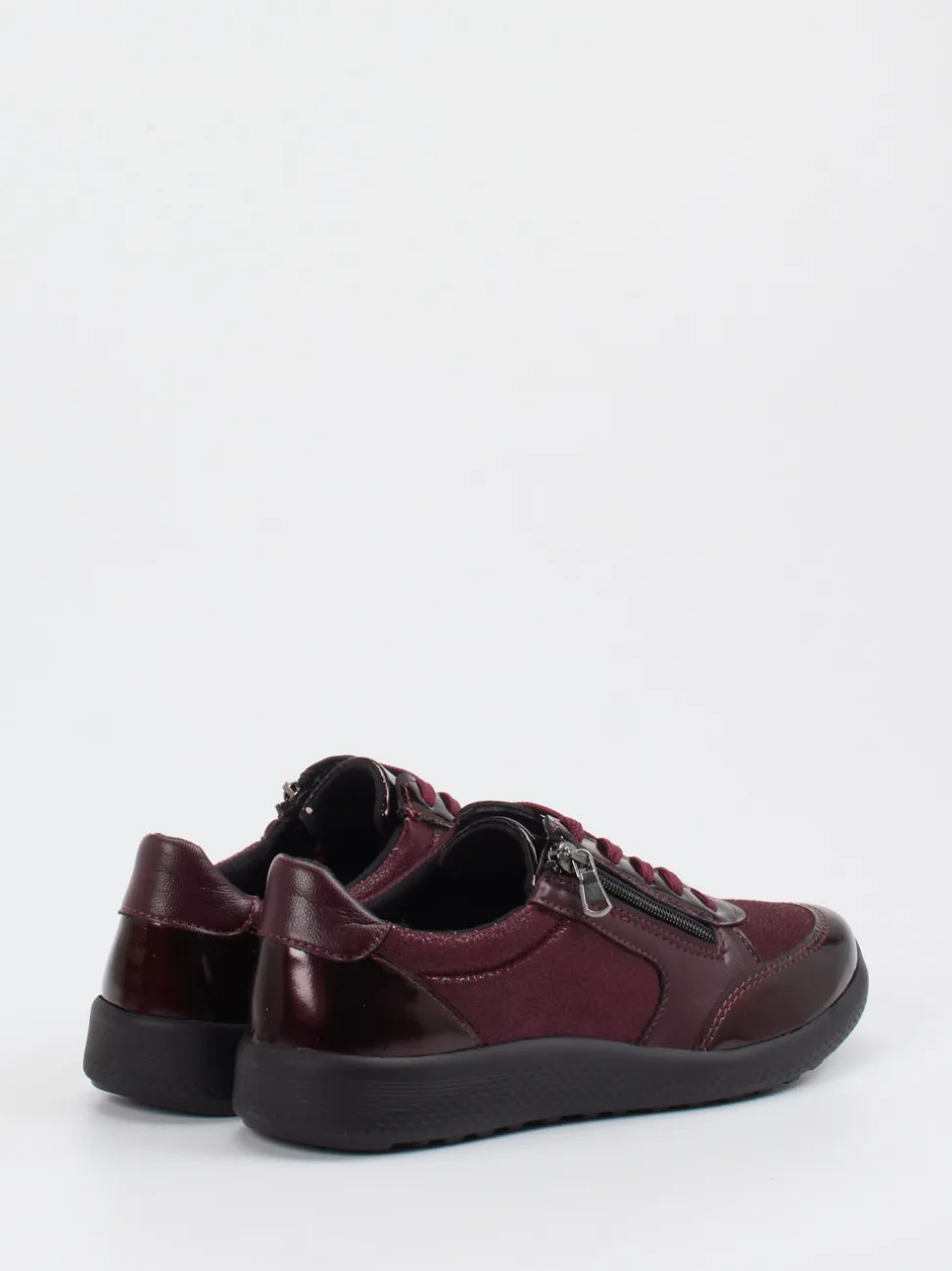 Cypres Soft – Komfort-Sneaker aus Stretch und Leder bordeaux