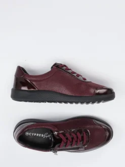 Cypres Soft – Komfort-Sneaker aus Stretch und Leder bordeaux