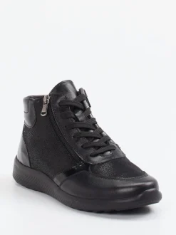 Cypres Soft – Schnürstiefelette aus Stretchleder schwarz