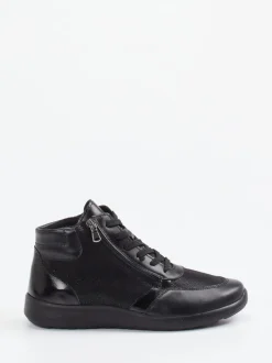 Cypres Soft – Schnürstiefelette aus Stretchleder schwarz