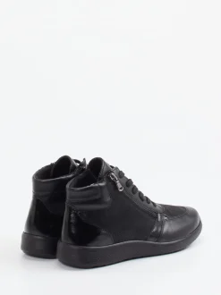 Cypres Soft – Schnürstiefelette aus Stretchleder schwarz