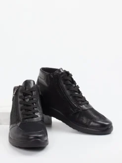 Cypres Soft – Schnürstiefelette aus Stretchleder schwarz