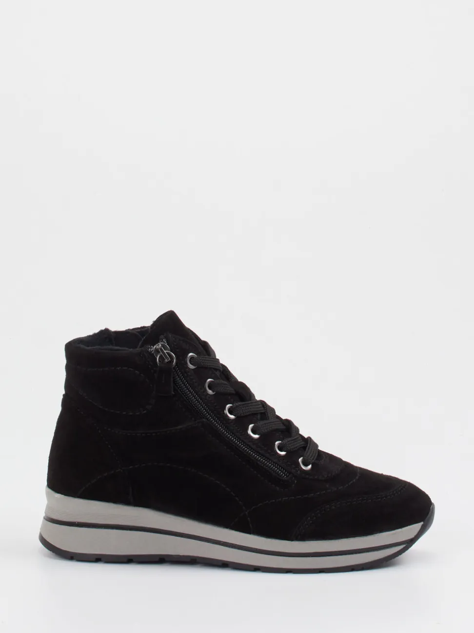 Cypres Soft – Sneaker-Stiefelette aus Veloursleder schwarz