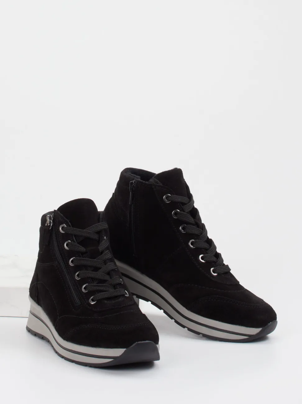 Cypres Soft – Sneaker-Stiefelette aus Veloursleder schwarz