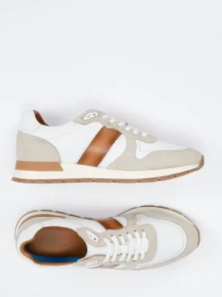 Daniel Kenneth – Retro-Sneaker aus Leder-Mix Off-White