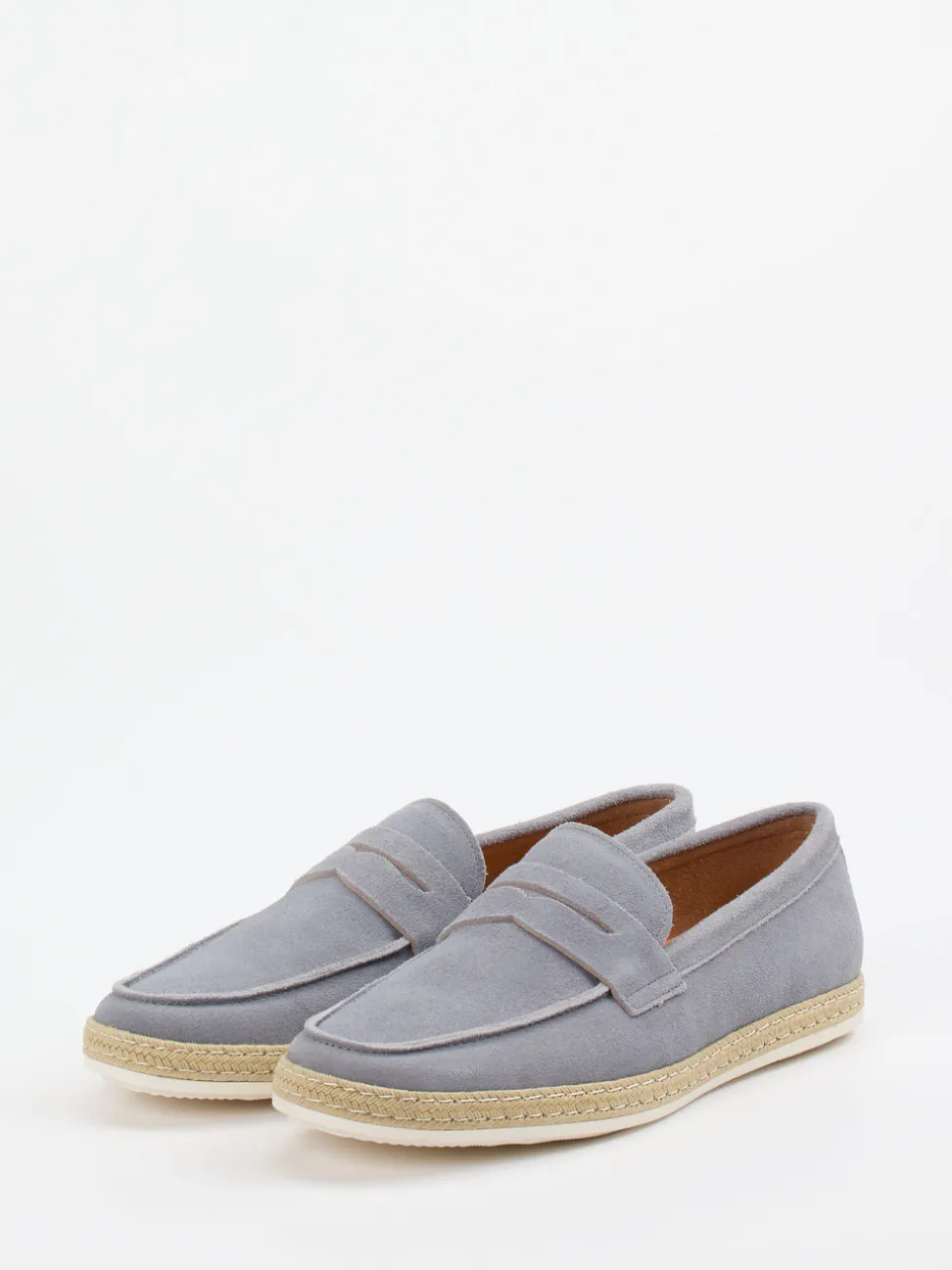 Daniel Kenneth – Slipper aus Veloursleder taubenblau