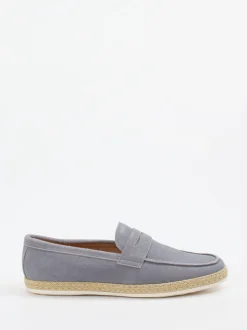 Daniel Kenneth – Slipper aus Veloursleder taubenblau