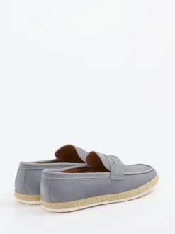 Daniel Kenneth – Slipper aus Veloursleder taubenblau