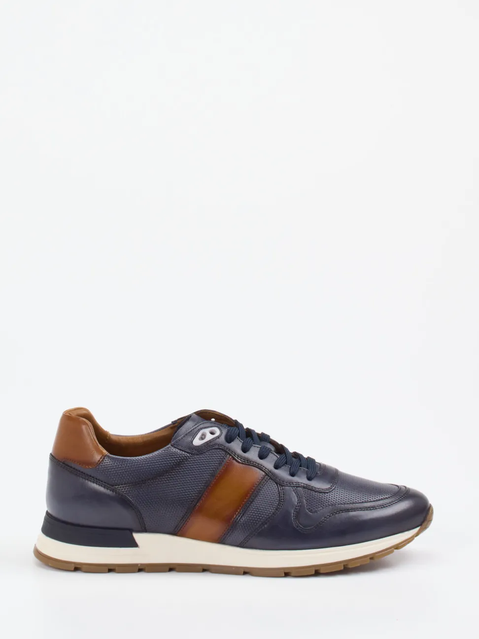 Daniel Kenneth – Sneaker aus Leder Dunkelblau Cognac