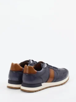 Daniel Kenneth – Sneaker aus Leder Dunkelblau Cognac