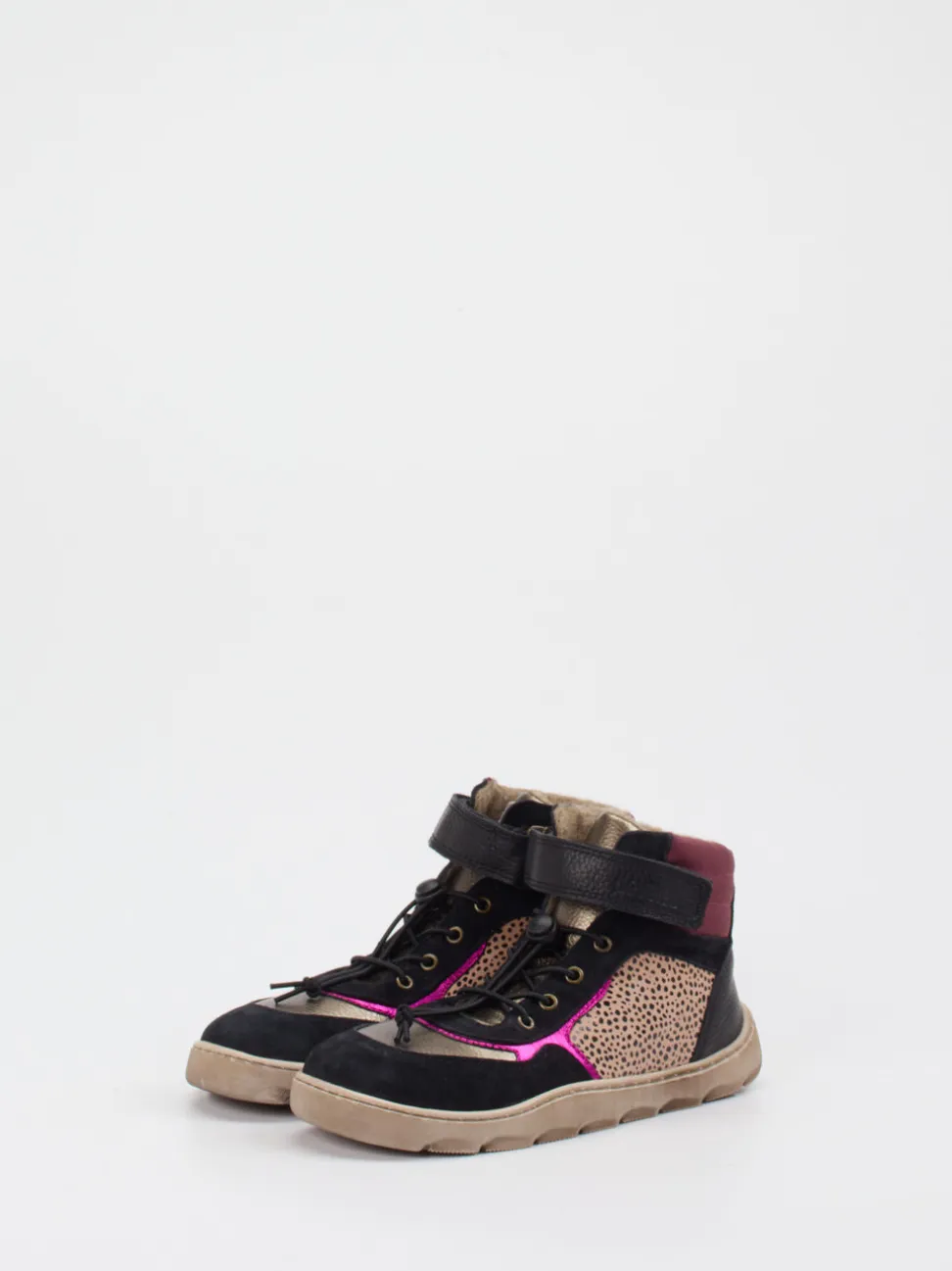 develab – High-Top-Stiefelette aus Veloursleder Schwarz