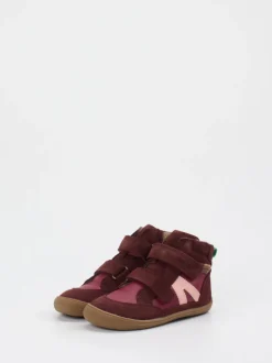 develab – Kinder-Halbschuhe aus Veloursleder weinrot