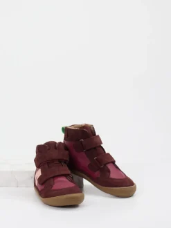 develab – Kinder-Halbschuhe aus Veloursleder weinrot