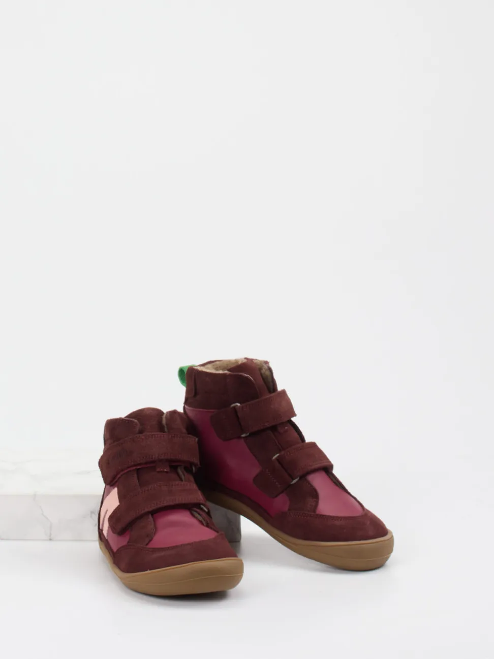 develab – Kinder-Halbschuhe aus Veloursleder weinrot