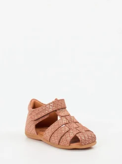 Develab – Kindersandalen aus geprägtem Leder roségold