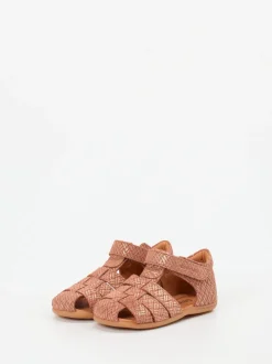 Develab – Kindersandalen aus geprägtem Leder roségold