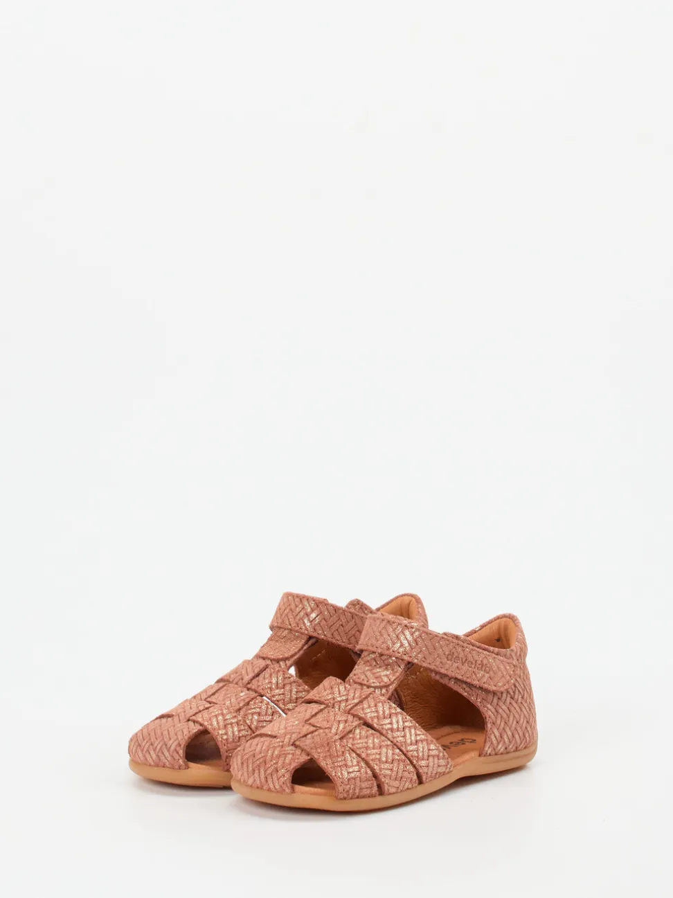 Develab – Kindersandalen aus geprägtem Leder roségold