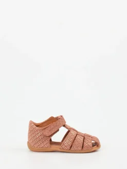 Develab – Kindersandalen aus geprägtem Leder roségold