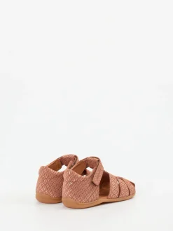 Develab – Kindersandalen aus geprägtem Leder roségold